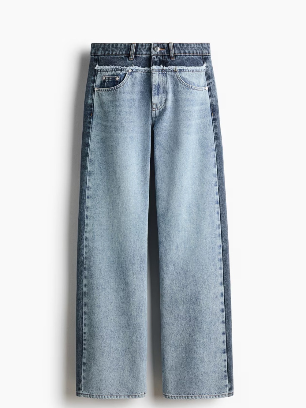 Stella McCartney H&M Two-Tone Light Blue Straight-Leg Jeans NWT 8